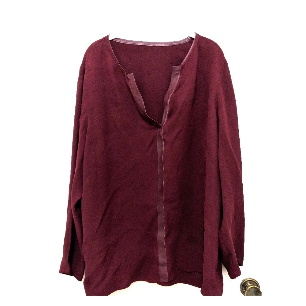 Leather trim top